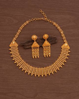 Matt polish necklace and earrings set 2