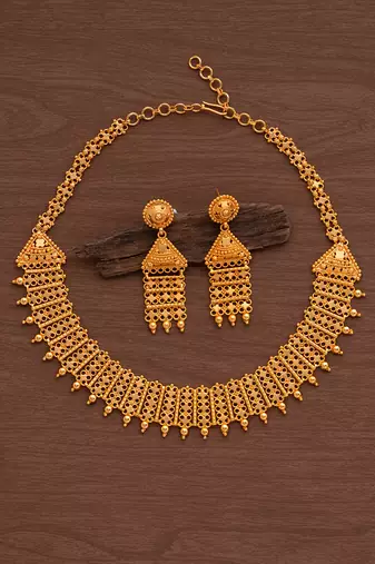Matt polish necklace and earrings set