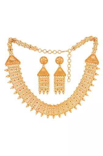 Matt polish necklace and earrings set