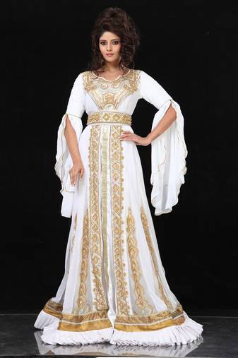 Wedding takchita white moroccan kaftan