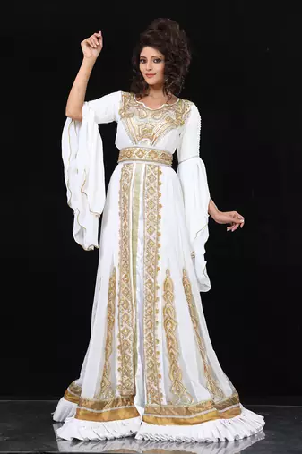 Wedding takchita white moroccan kaftan