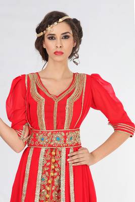 Attractive jacket style moroccan wedding caftan 2