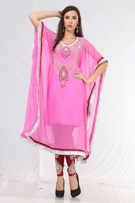 Designer arabic pink kaftan 1