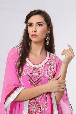 Designer arabic pink kaftan 3