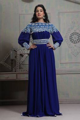 Tantalizing blue maxi full sleeve kaftan 1