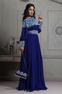 Tantalizing blue maxi full sleeve kaftan 2