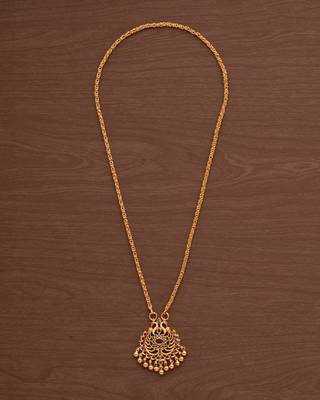 Golden chain medium length with Peacock pendant one gram gold 2