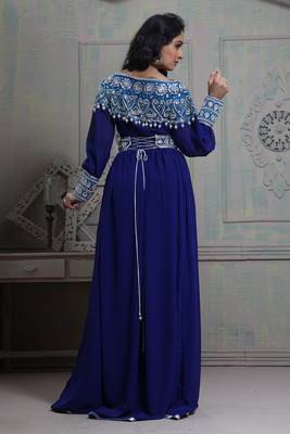 Tantalizing blue maxi full sleeve kaftan 5