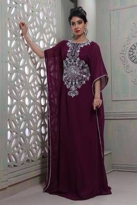 Purple designer partywear caftan 1