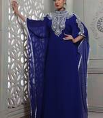 Chic blue designer hand crafted kaftan