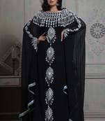 Fancy black georgette islamic wedding kaftan
