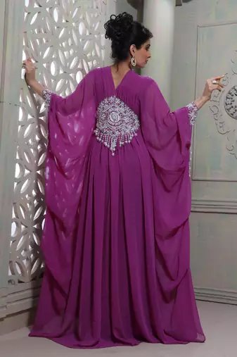 Classy purple designer butterfly kaftan