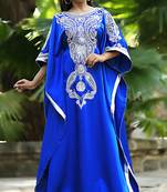 Chic blue designer partywear kaftan