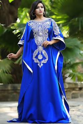 Chic blue designer partywear kaftan 3