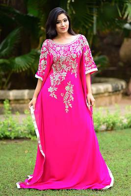 Exclusive self printed pink kaftan 1