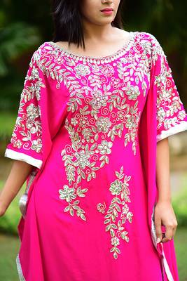 Exclusive self printed pink kaftan 4