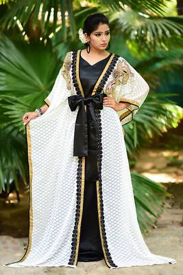 Exquisite black traditional embroidered kaftan 1