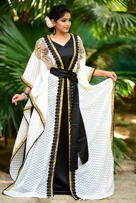 Exquisite black traditional embroidered kaftan 2