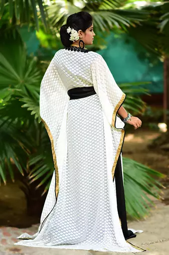 Exquisite black traditional embroidered kaftan