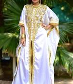 Smart white designer arabic caftan dress