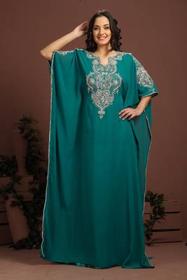 Bottle green designer arabic kaftan 1