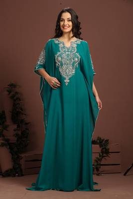 Bottle green designer arabic kaftan 2