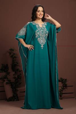 Bottle green designer arabic kaftan 3