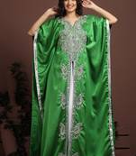 Exquisite green traditional embroidered kaftan