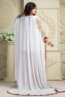 Maroon and off white woman kaftan with salwar 3
