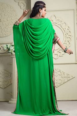 White and green kaftan georgette caftan 2
