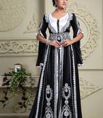 Attractive black jacket style moroccan kaftan