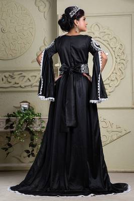 Attractive black jacket style moroccan kaftan 3
