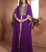 Dark purple hand beaded arabic muslim kaftan