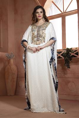 Off white handmade kaftan formal dress kaftan 1