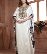 Off white handmade kaftan formal dress kaftan