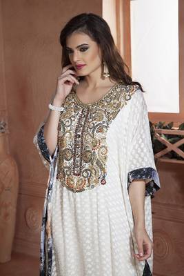 Off white handmade kaftan formal dress kaftan 2