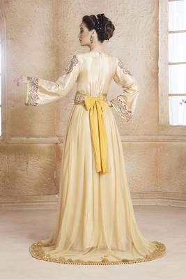 Cream Crepe Stone Work Kaftan 3