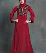 Evening dress maroon arabic dubai party abaya dress
