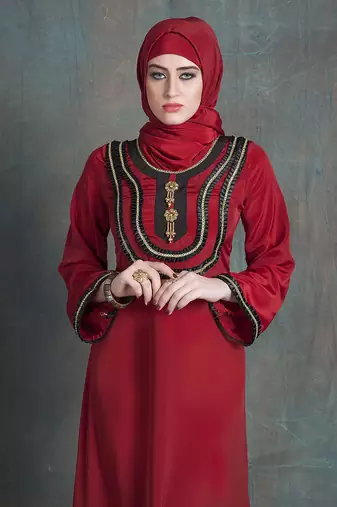 Evening dress maroon arabic dubai party abaya dress