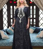 Dark gray hand made designer kaftan