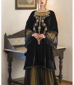 Black and yellow long sleeve embroidery evening dress