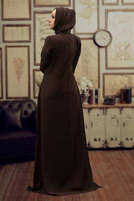 Brown and Beige Trendy Abaya 3