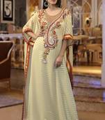 Dubai ladies embroidery evening dress kaftan biskit