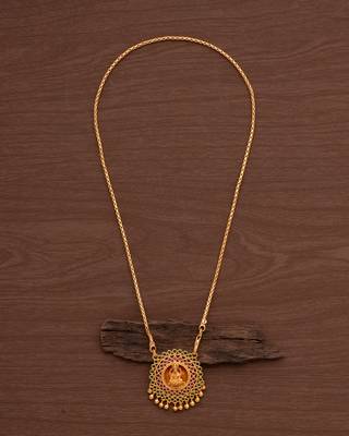 Golden necklace SHORT with small Laxmi pendant one gram gold 2