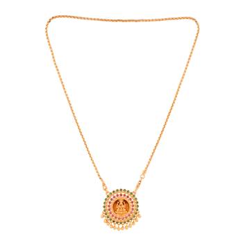 Golden necklace SHORT with small Laxmi pendant one gram gold 3