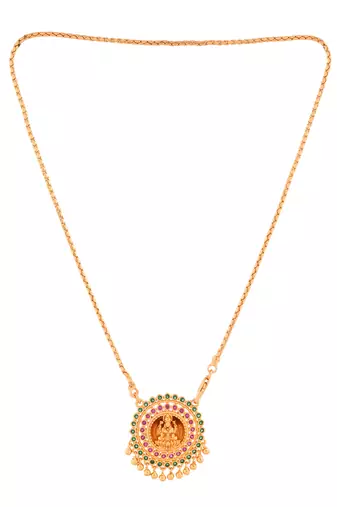 Golden necklace SHORT with small Laxmi pendant one gram gold