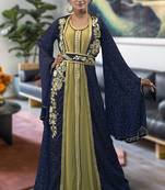 Dark blue moroccan style kaftan