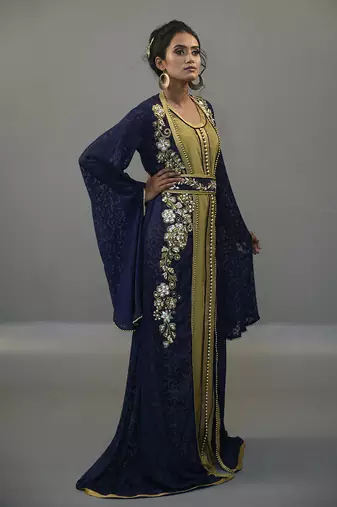 Dark blue moroccan style kaftan