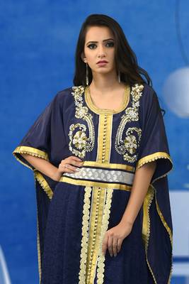 Embroidered work formal dark blue kaftan 2
