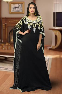 Black modest free size kaftan 1